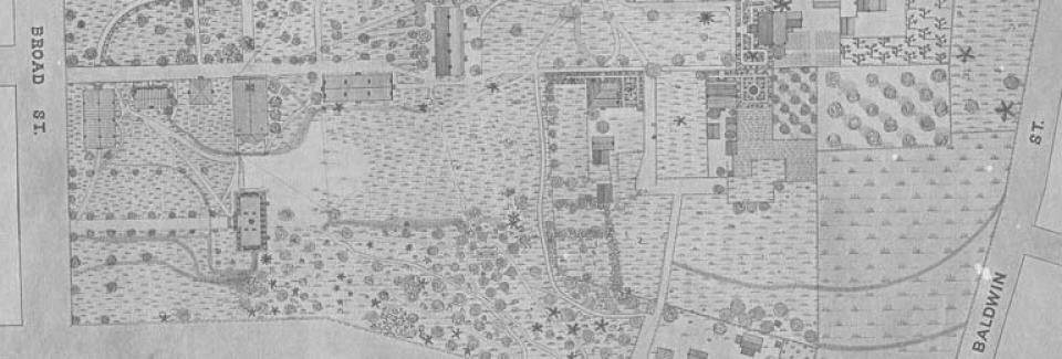 A 1894 map of UGA's campus surveyed by the junior class.